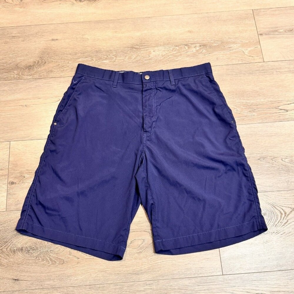Callaway Shorts Mens 34 Blue 10" Inseam Casual Performance‎ Golf Chino